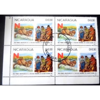 Quadra postal da Nicarágua de 1981 Southern River Otter