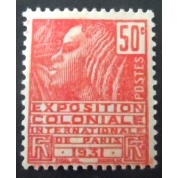 Selo postal da França 1930 Woman Fa 50 M
