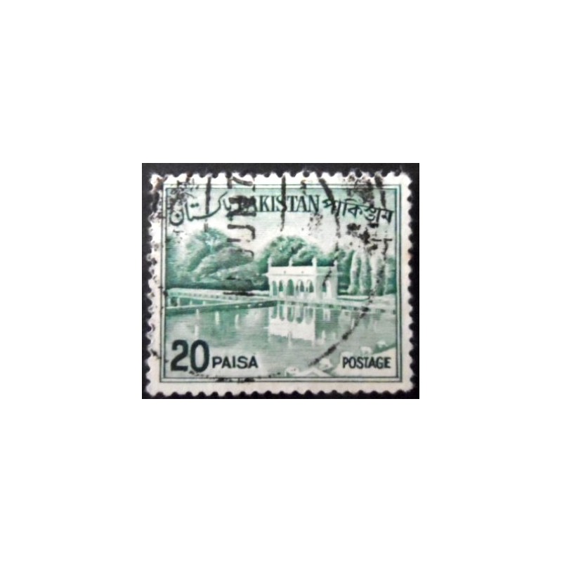 Imagem similar à do selo postal do Paquistão de 1970 Shalimar Gardens 20