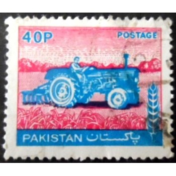 Selo postal do Paquistão de 1978 Tractor 40