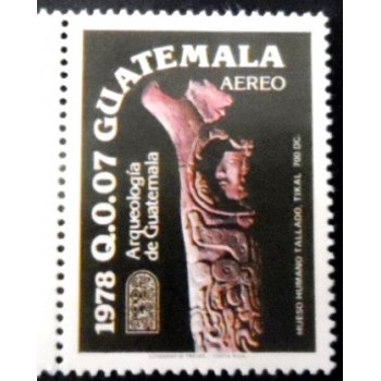 Selo postal da Guatemala de 1979 Engraved Bone
