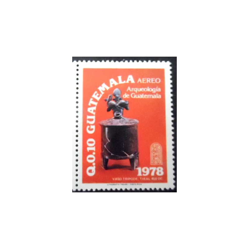 Selo postal da Guatemala de 1979 Tripod vase