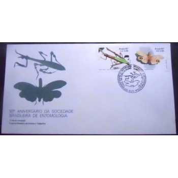 Imagem do FDC Oficial nº 425 de 1987 Soc. Bras. Entomologia