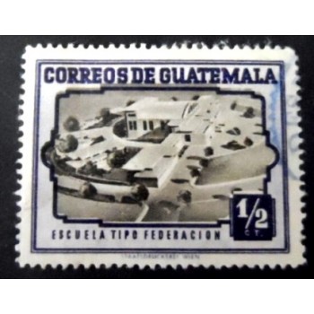 Selo postal da Guatemala de 1951 Model of modern school