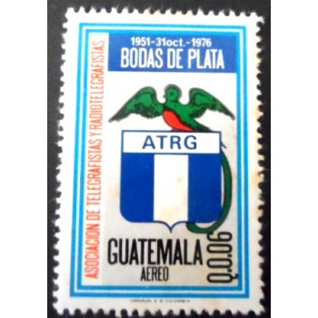 Selo postal da Guatemala de 1986 Association of Telegraphers