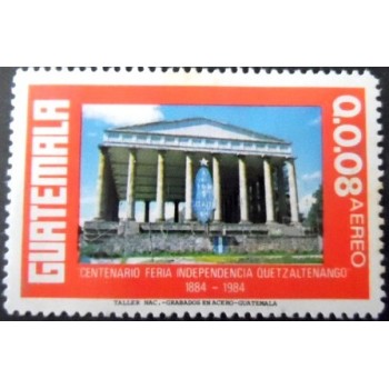 Selo postal da Guatemala de 1986 Temple of Minerva