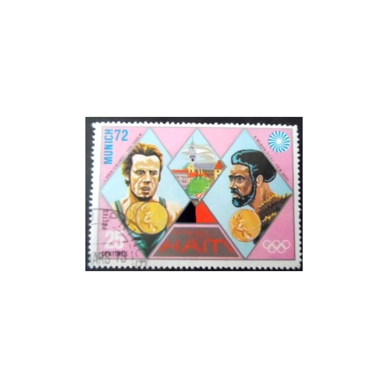 Selo postal do Haiti de 1972 L.Viren and R.Milburn