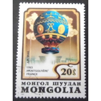 Selo postal da Mongólia de 1982 Montgolfiere MCC