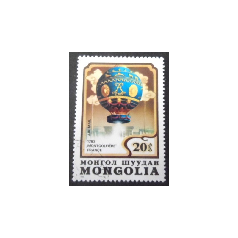 Selo postal da Mongólia de 1982 Montgolfiere MCC