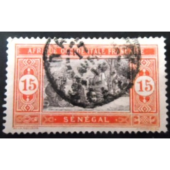 Selo postal do Senegal de 1917 Indigenous Market 15