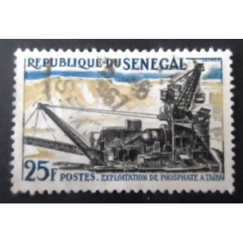 Selo postal do Senegal de 1964 Career Taiba Phosphate