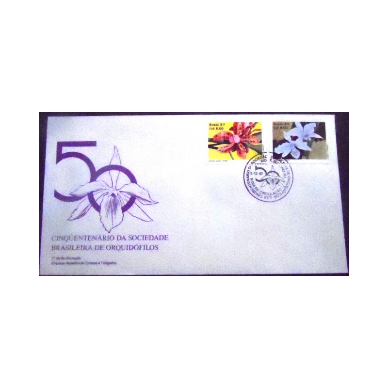 Imagem do FDC Oficial nº 435 de 1987 Orquídeas 26828