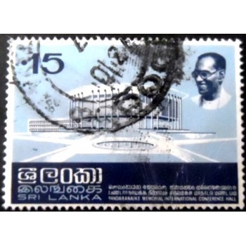 Selo postal do Sri Lanka de 1973 Memorial Hall  U