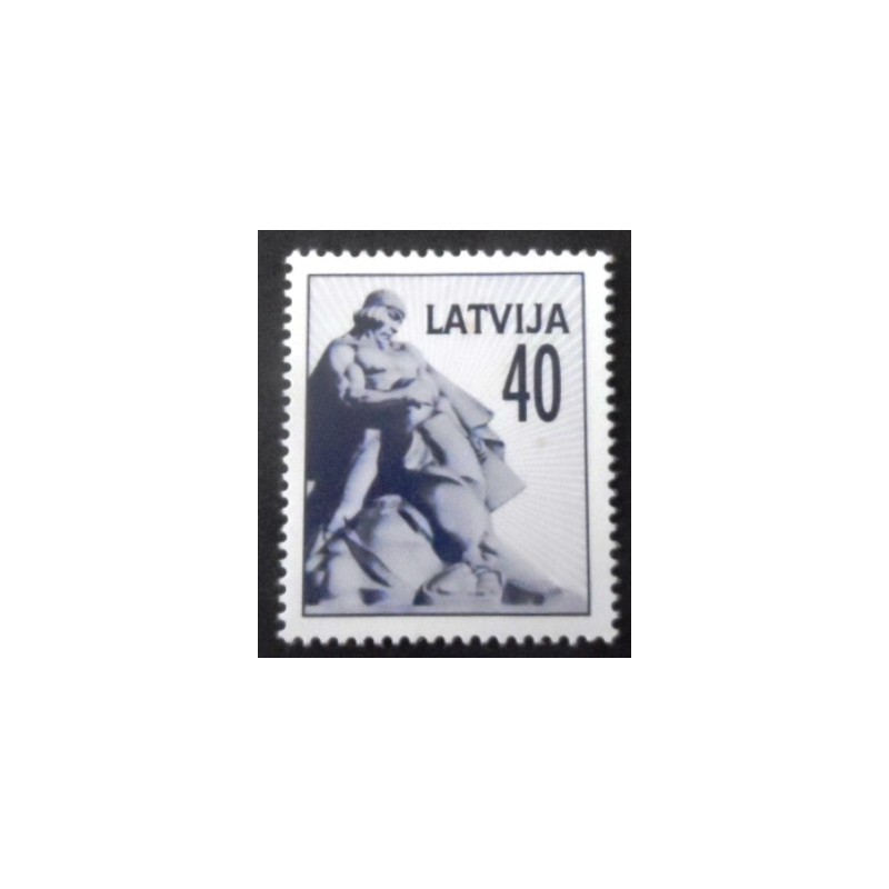 Selo postal da Letônia de 1992 Lacplesis