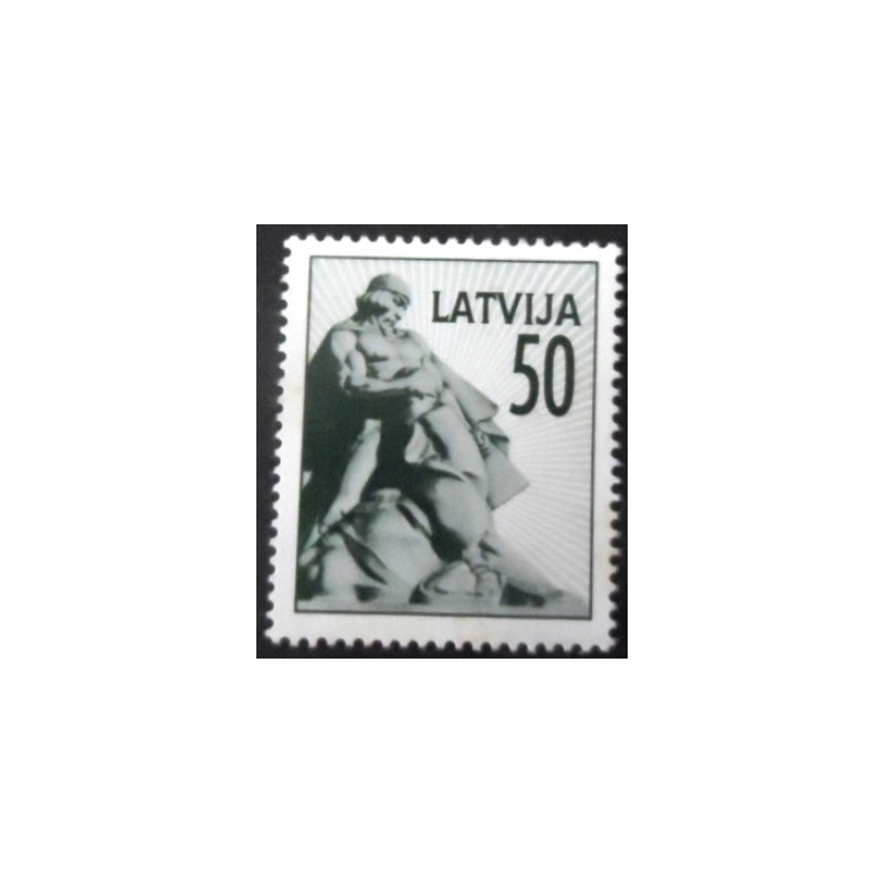 Selo postal da Letônia de 1992 Lacplesis 50