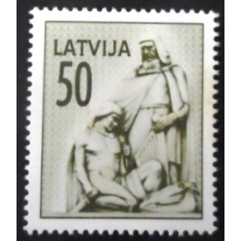 Selo postal da Letônia de 1992 Vaidelotis Sculpture 50