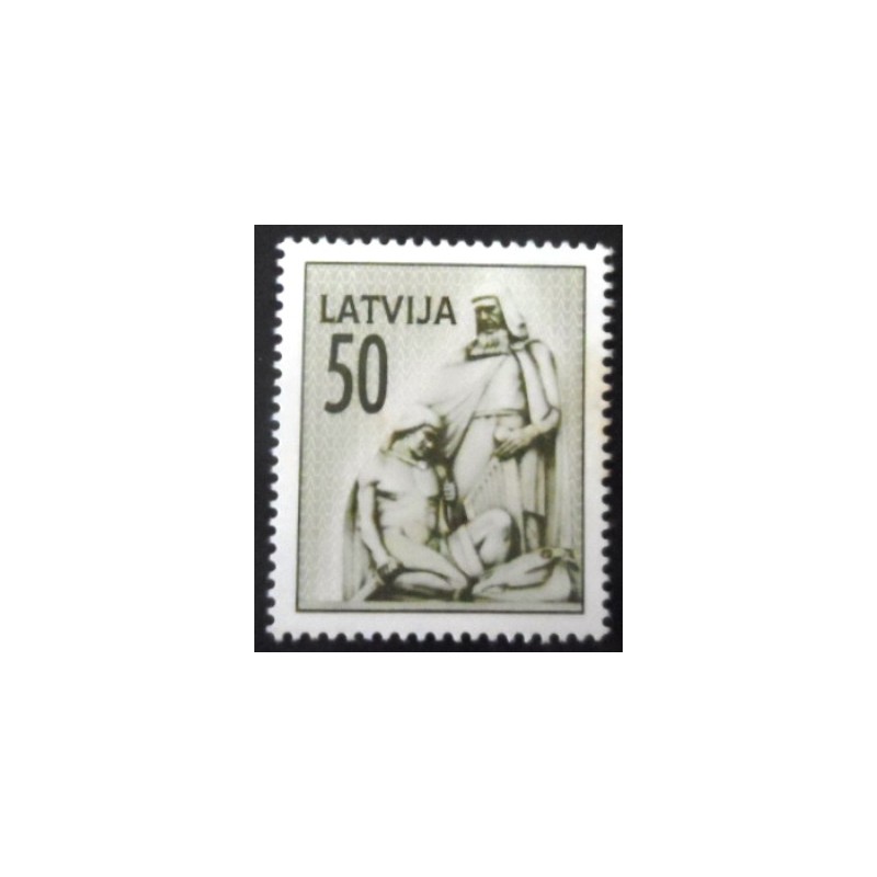 Selo postal da Letônia de 1992 Vaidelotis Sculpture 50