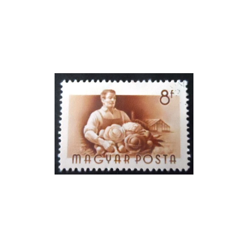 Selo postal da Hungria de 1955 Gardener U