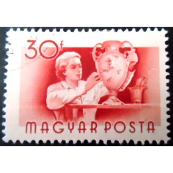 Selo postal da Hungria 1955 Female Potter U