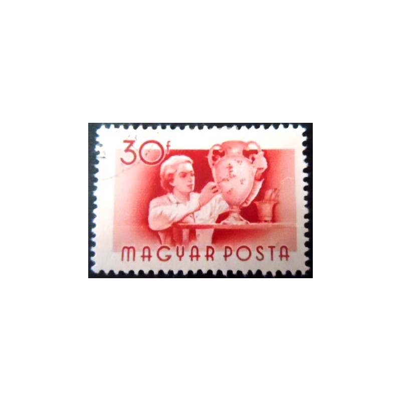 Selo postal da Hungria 1955 Female Potter U