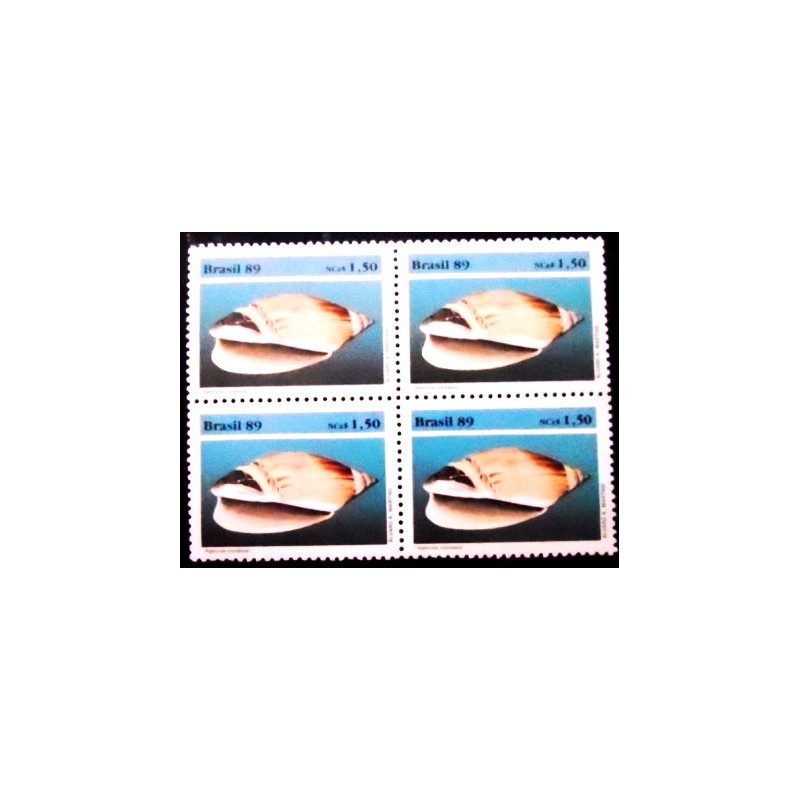 Quadra de selos postais do Brasil de 1989  - Agaronia Travassosi M