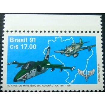 Selo postal do Brasil de 1991 Ministério da Aeronáutica