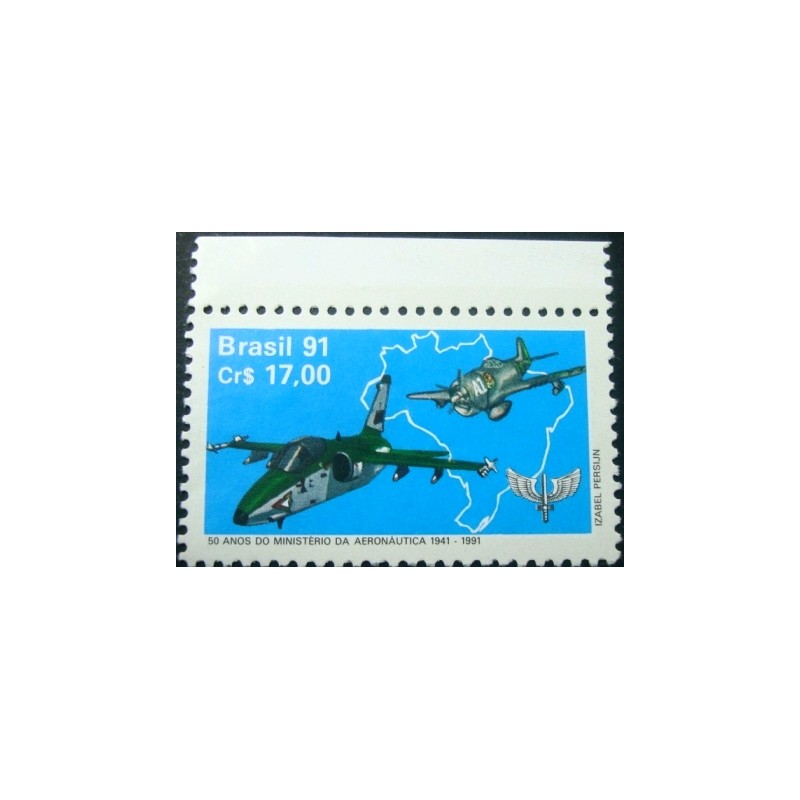 Selo postal do Brasil de 1991 Ministério da Aeronáutica