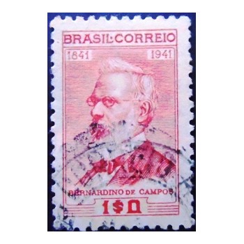 Imagem similar ao selo postal do Brasil de 1942 - Bernardino de Campos U