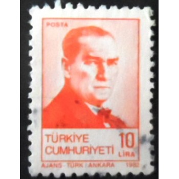 Selo postal da Turquia de 1982 Kemal Ataturk 10