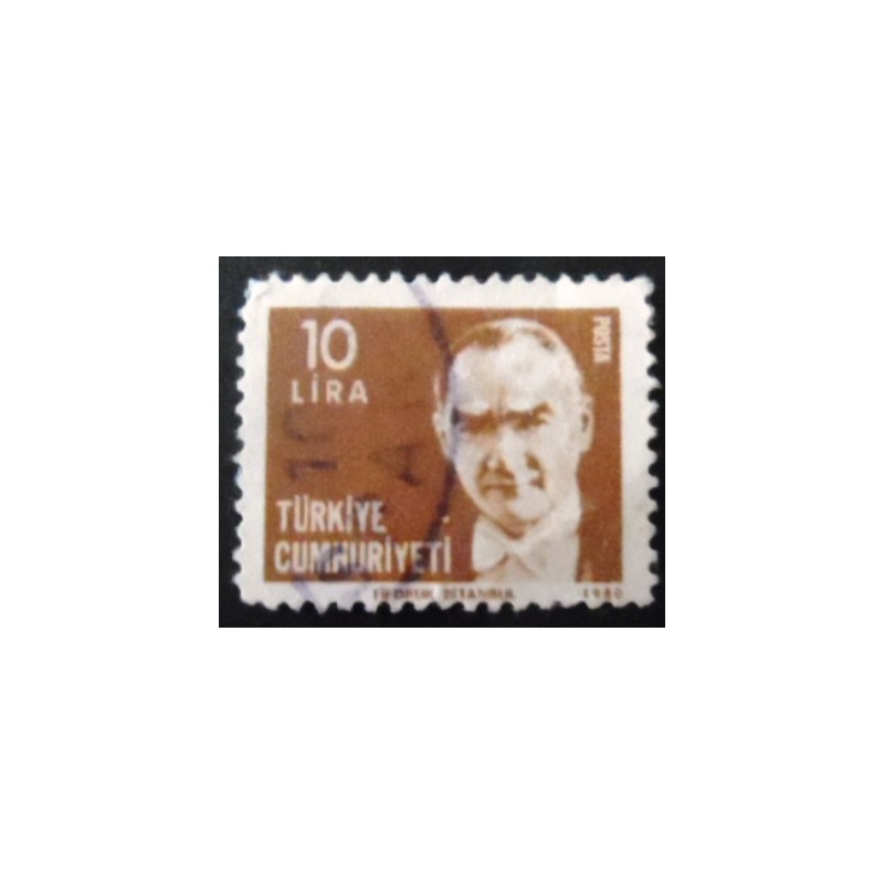 Imagem similar à do selo postal da Turquia de 1980 Kemal Ataturk 10
