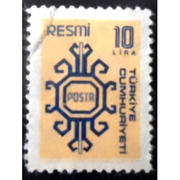 Imagem similar à do selo postal da Turquia de 1979 On Service U