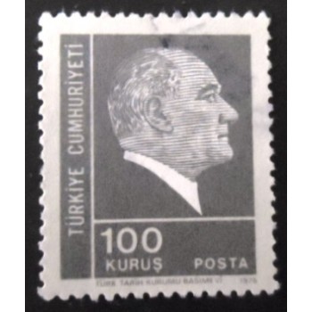 Imagem similar à do selo postal da Turquia de 1977 Kemal Ataturk 100
