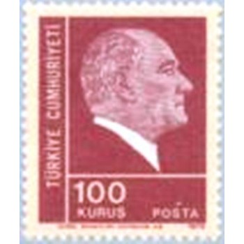 Selo postal da Turquia de 1972 Kemal Atatürk 100 U