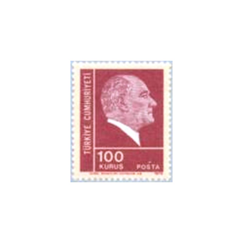 Selo postal da Turquia de 1972 Kemal Atatürk 100 U