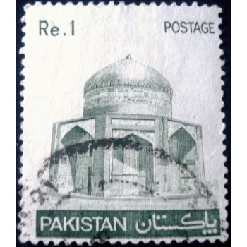 Selo postal do Paquistão de 1980 Mausoleum of Ibrahim Khan Makli Thatta 1