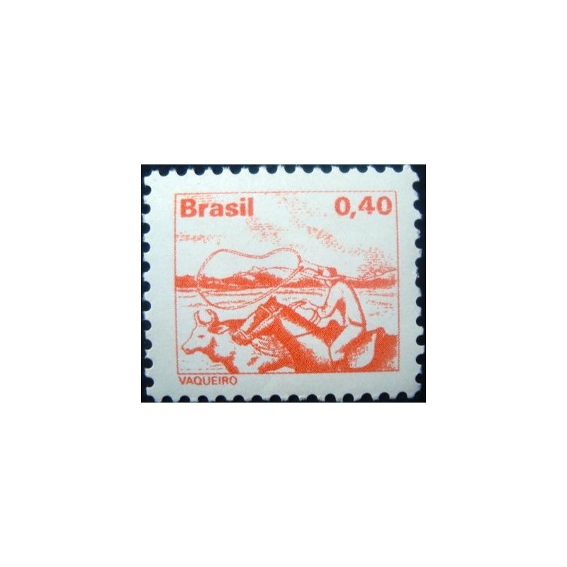 Selo postal  do Brasil de 1980 Vaqueiro M