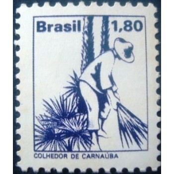 Imagem similar á do selo postal do Brasil de 1977 Colhedor de Carnaúba U