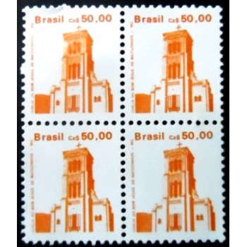 Quadra de selos postais do Brasil de 1987 Igreja Bom Jesus Matozinhos