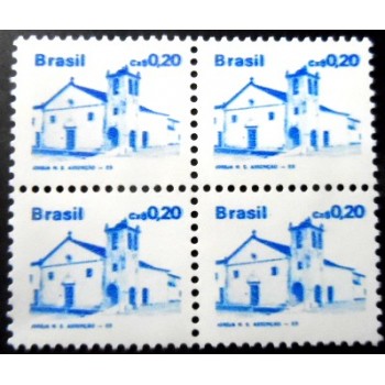 Quadra de selos postais do Brasil de 1986 Igreja N.S.Assunção M