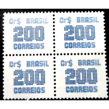 Quadra de selos postais do Brasil de 1985 Cifra 200 M