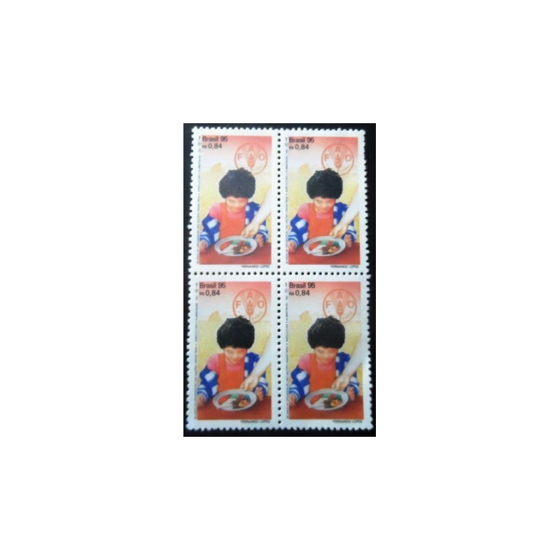 Quadra de selos postais do Brasil de 1995 FAO M