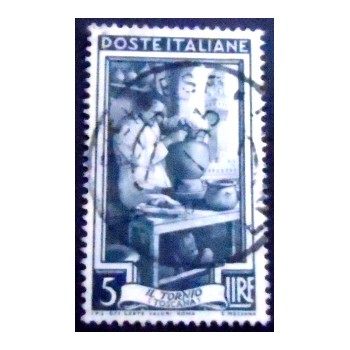 Selo postal da Itália de 1950 Potter U