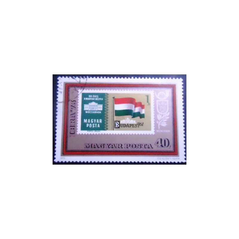 Selo postal da Hungria de 1973 Hungarian Flag NCC