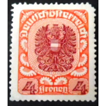 Selo postal da Áustria de 1921 Coat of arms 4 N