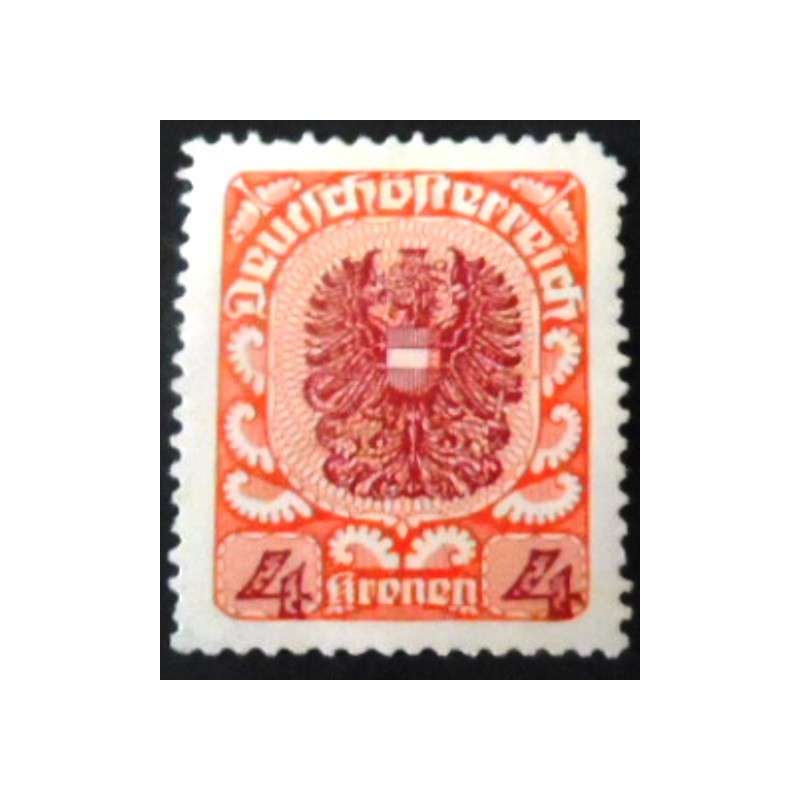 Selo postal da Áustria de 1921 Coat of arms 4 N