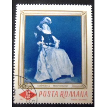 Selo postal da Romênia de 1967 Model in Costume