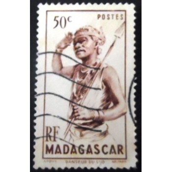 Selo postal de Madagascar de 1946 Southern Dancer