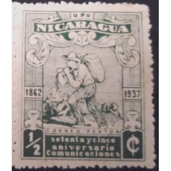 Selo postal da Nicarágua de 1938 Mailman