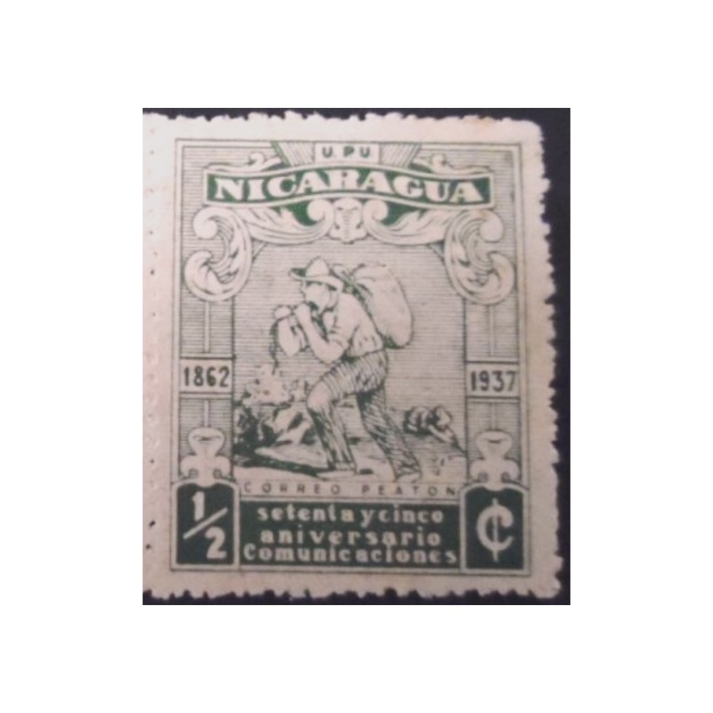 Selo postal da Nicarágua de 1938 Mailman