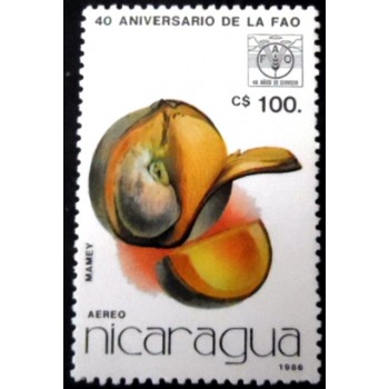 Selo postal da Nicarágua de 1986 Mamey